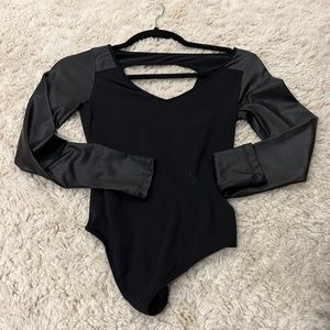 bebe seamless leather top